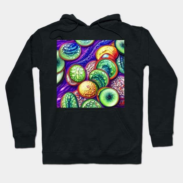 A Sampling of Slices - Abstract Fruits and Vegetables Hoodie by ArtistsQuest